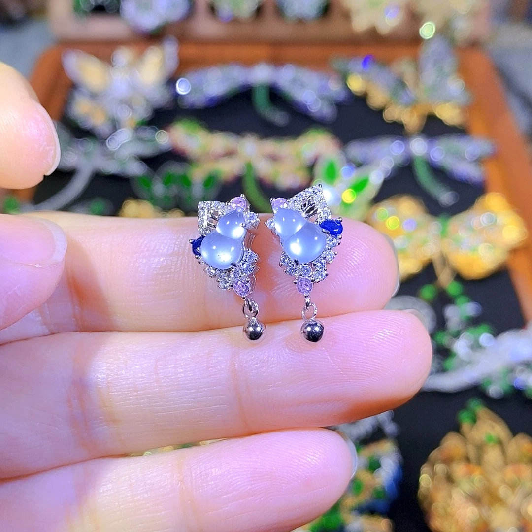 吊坠(不含链)银S925镶嵌翡翠