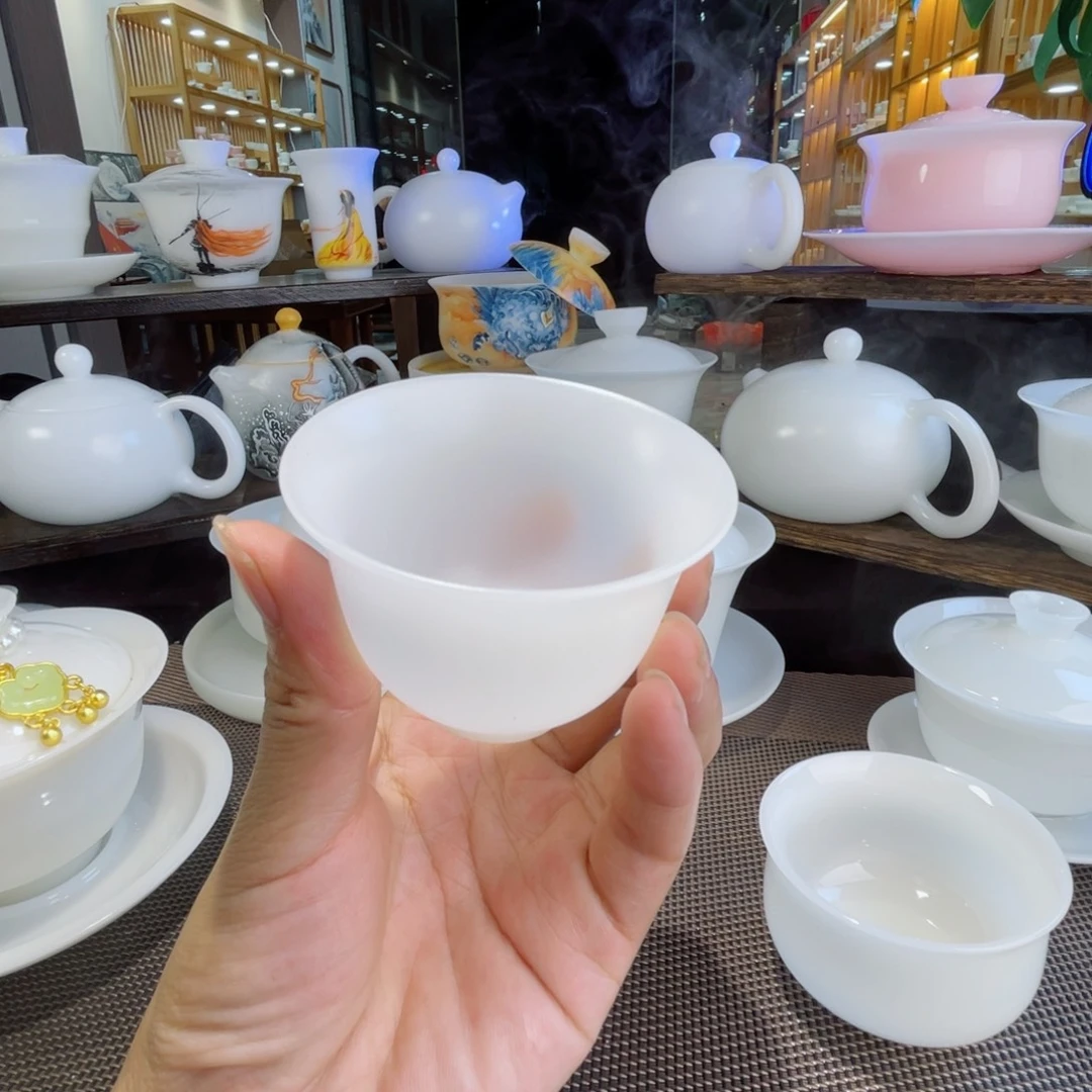 冰晶璞玉素烧薄胎反口杯