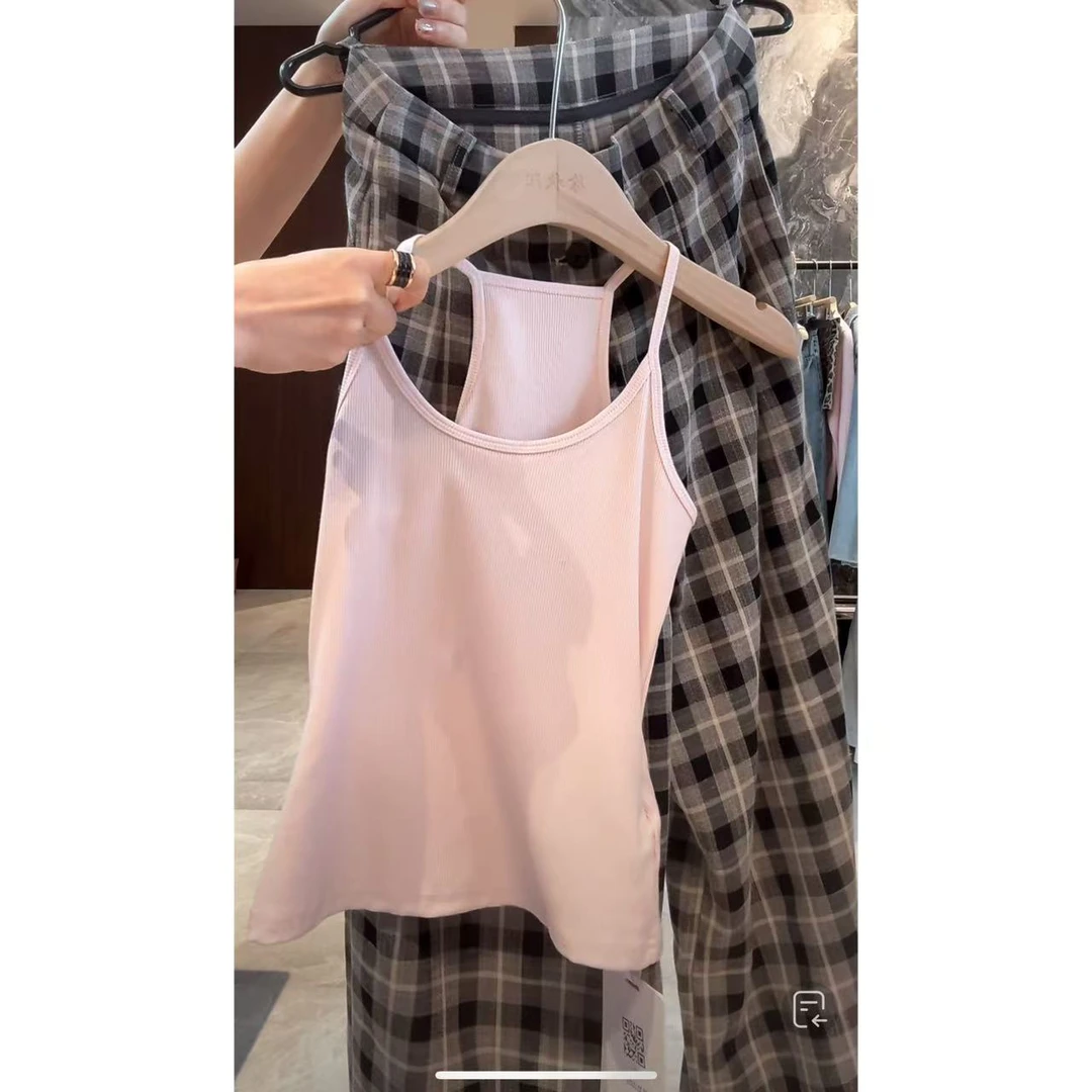 徐秋阳 粉底（春夏新款）百搭时尚休闲显瘦显白背带吊带11515