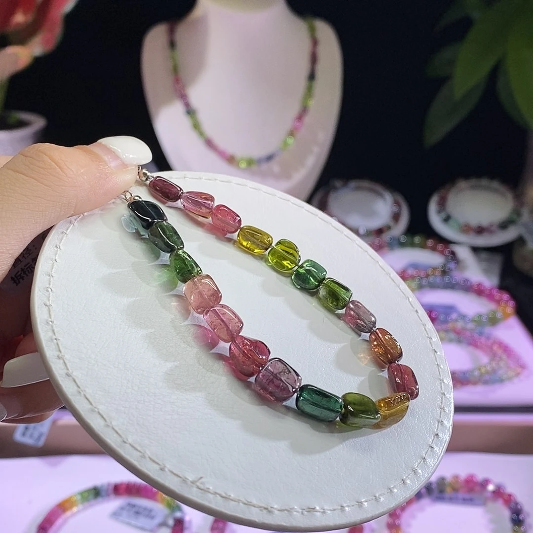 未镶嵌手链碧玺糖豆