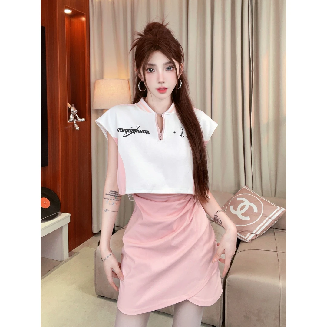 【甜辣讯号】夏季新款设计感甜辣收腰显瘦里外套裙两件套气质#30