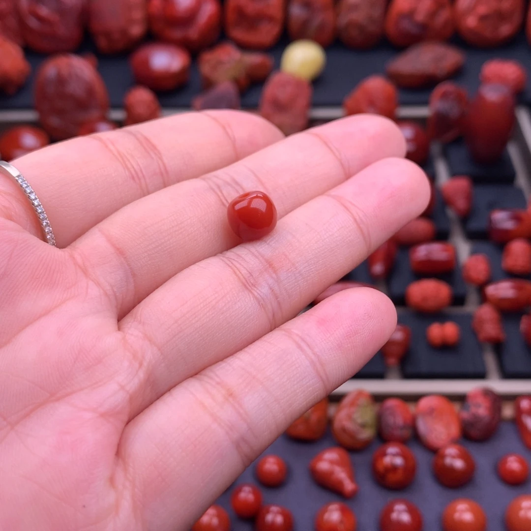 南红玛瑙未镶嵌川料原矿老型单珠8.4mm