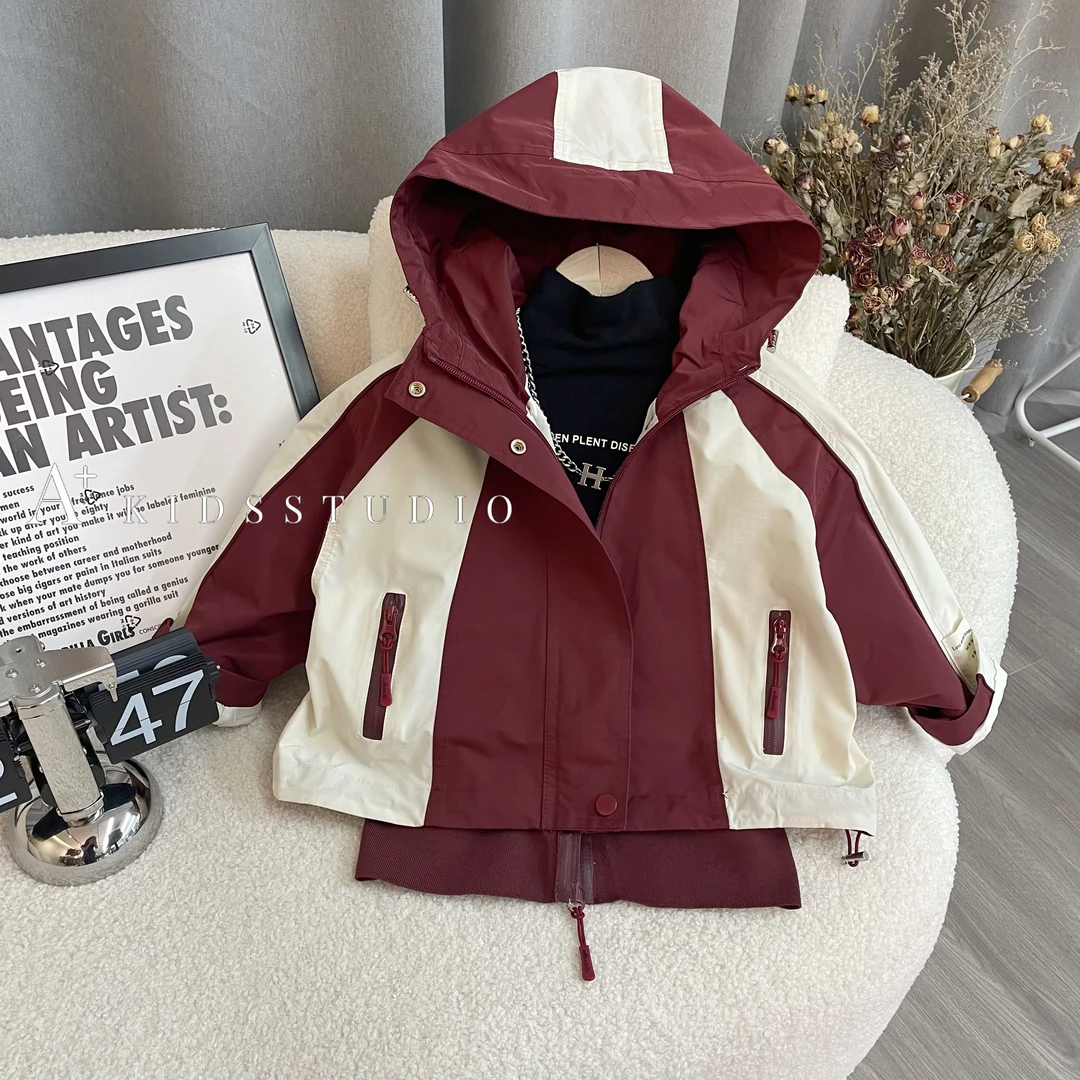 【现货文文妈】秋冬新款儿童衣连帽外套休闲洋气外套冲锋衣HCM3141