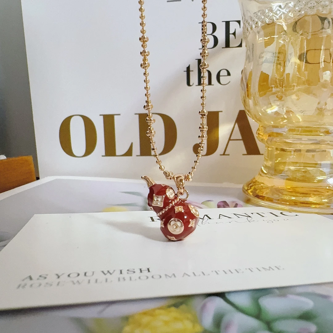 铜合金项链 04075 红色葫芦项链