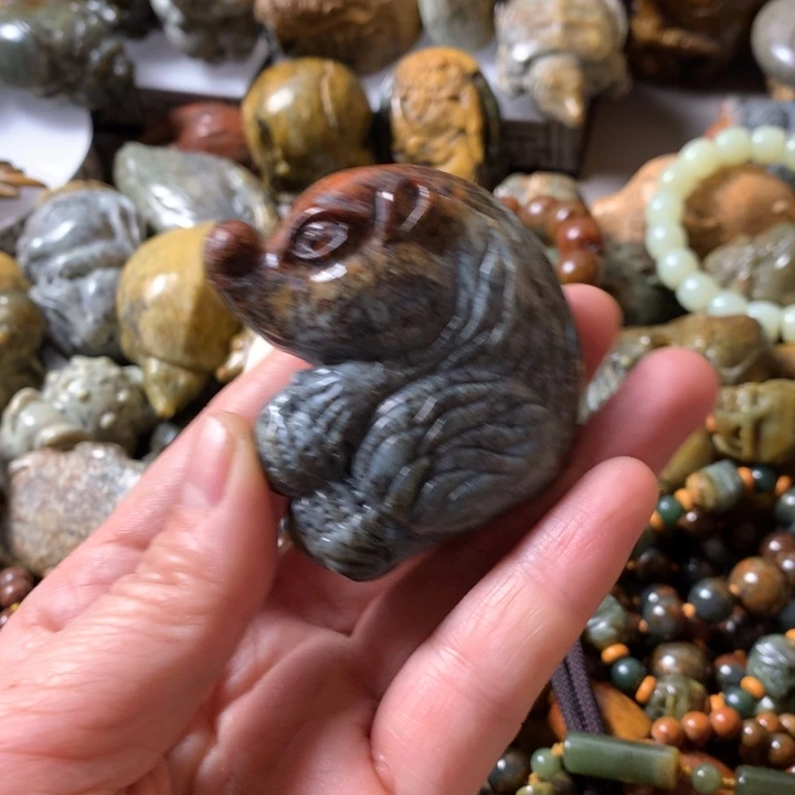 岫岩河磨玉（透闪石质玉）手链未镶嵌