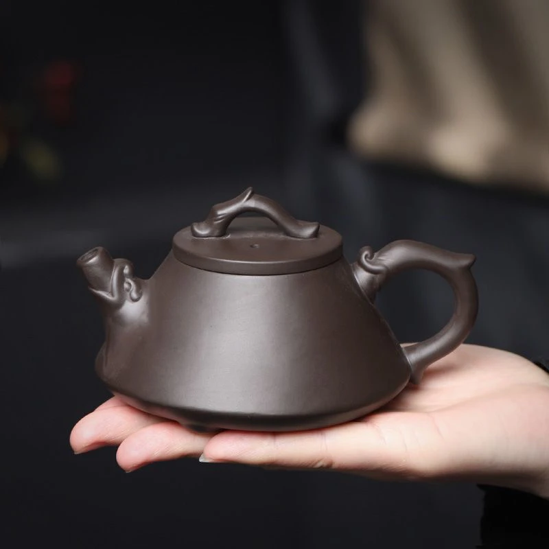 紫砂茶壶凤鸣龙把石瓢壶半手工茶壶家用高石瓢半手工大容量半手工