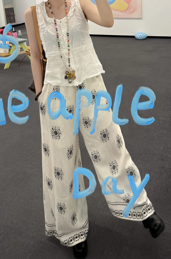 L‘S韩系宽松小花裤