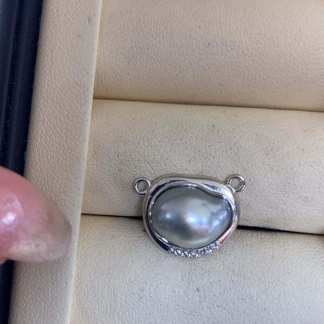 海水珍珠银S925镶嵌颈饰