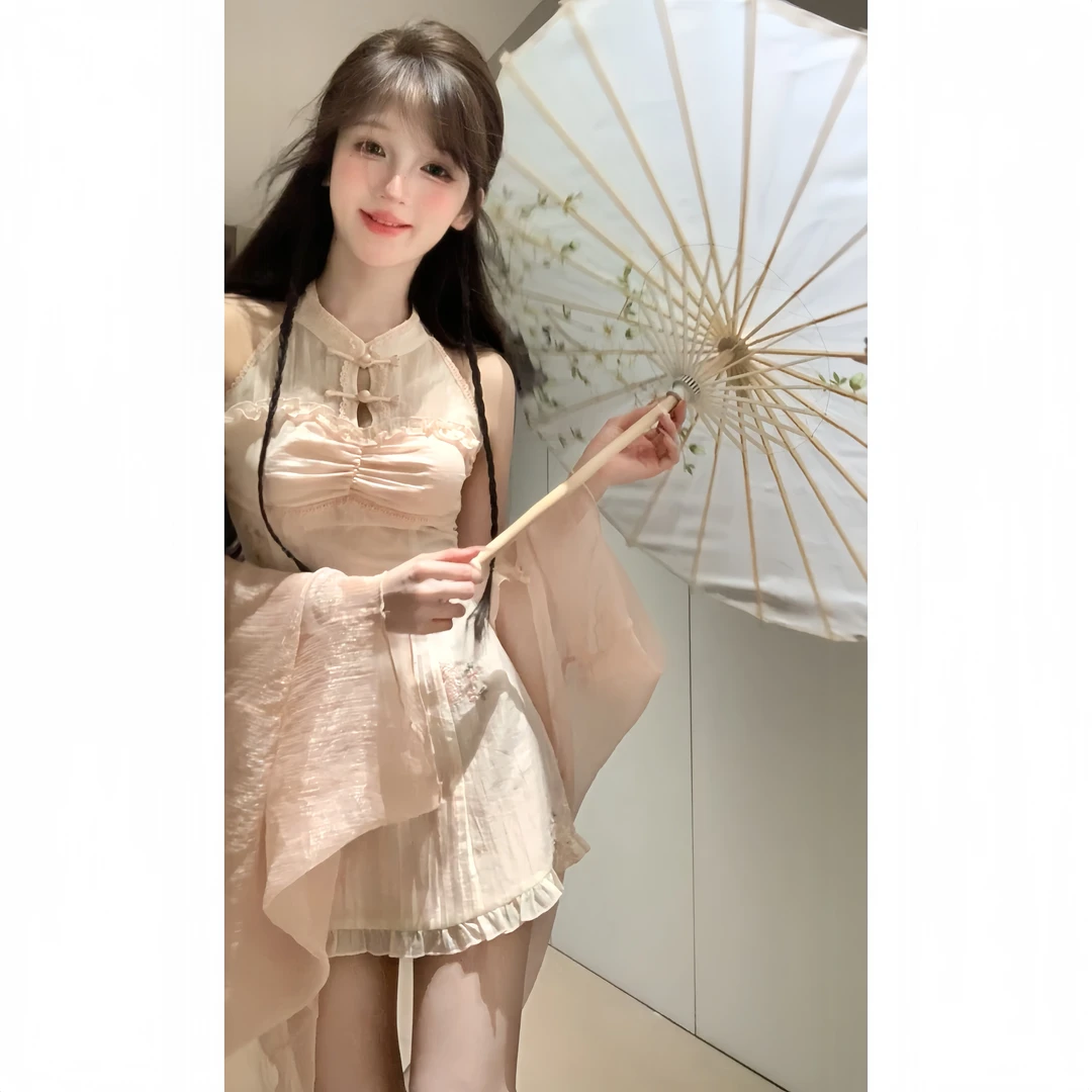 瑞茜·威瑟斯 诗情画意 甜美国风新中式国风修身连衣裙 R3153W