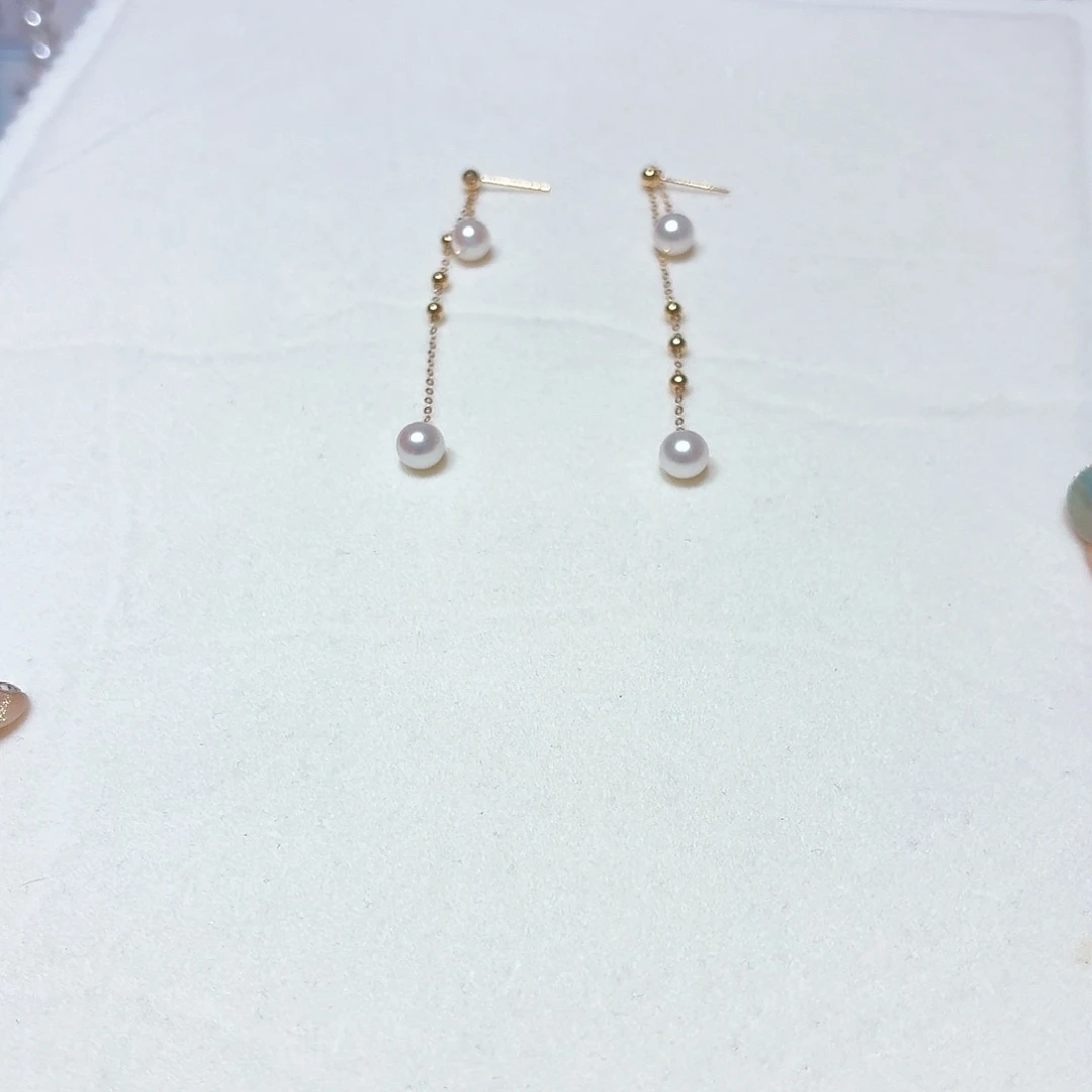 耳饰海水珍珠18K金镶嵌