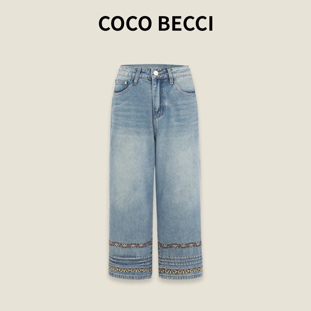 COCO BECCI【花琅牛仔】时尚休闲百搭显瘦牛仔裤CFHHB362033
