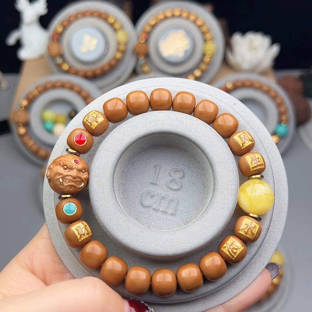 贴***黄猴头核桃手串全品老型猴头手串私人订制