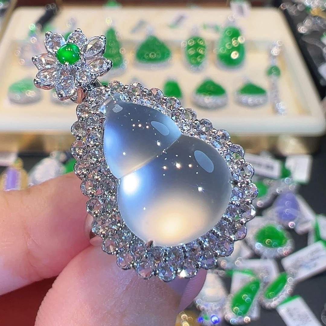 翡翠戒指18K金镶嵌两用款