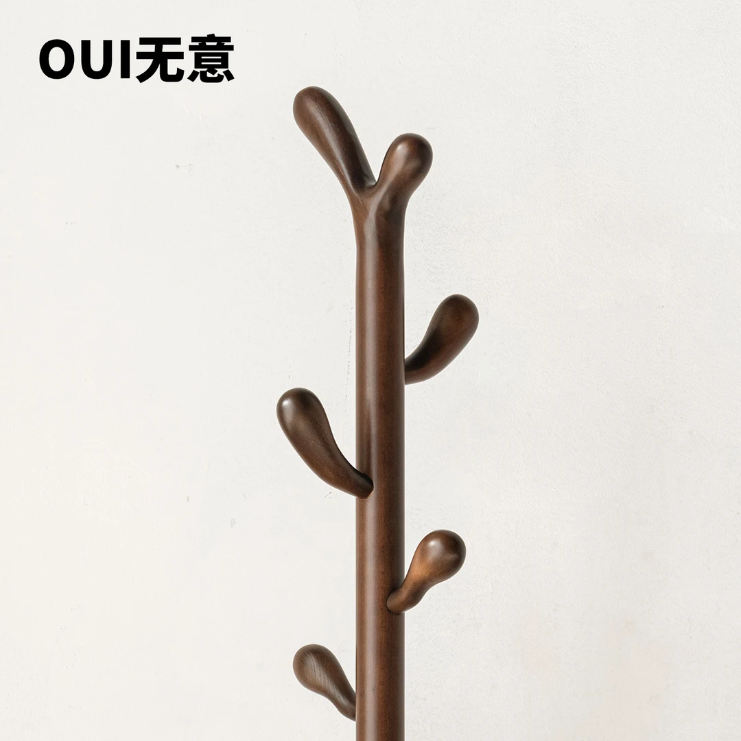 无意实木卧室挂衣架子落地式衣服架家用主卧衣帽架包包收纳神器
