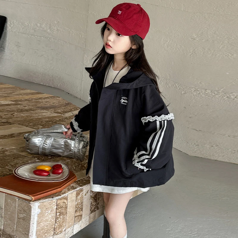 简约潮牌店铺儿童服装2025年款衣服女童装春秋装外套6-12岁高级感