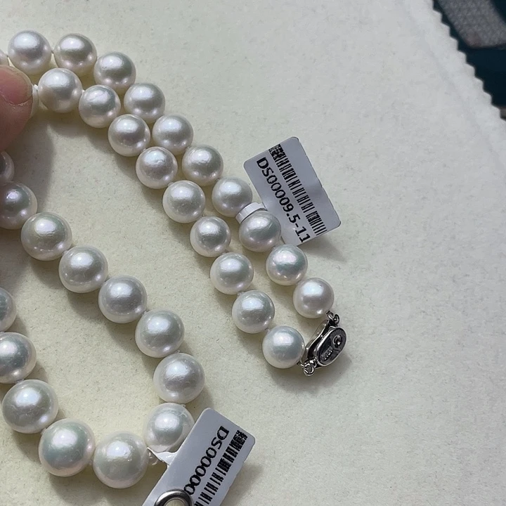 淡水珍珠银S925镶嵌颈饰卡11➕高品极光白炫澳绿炫彩毕业级