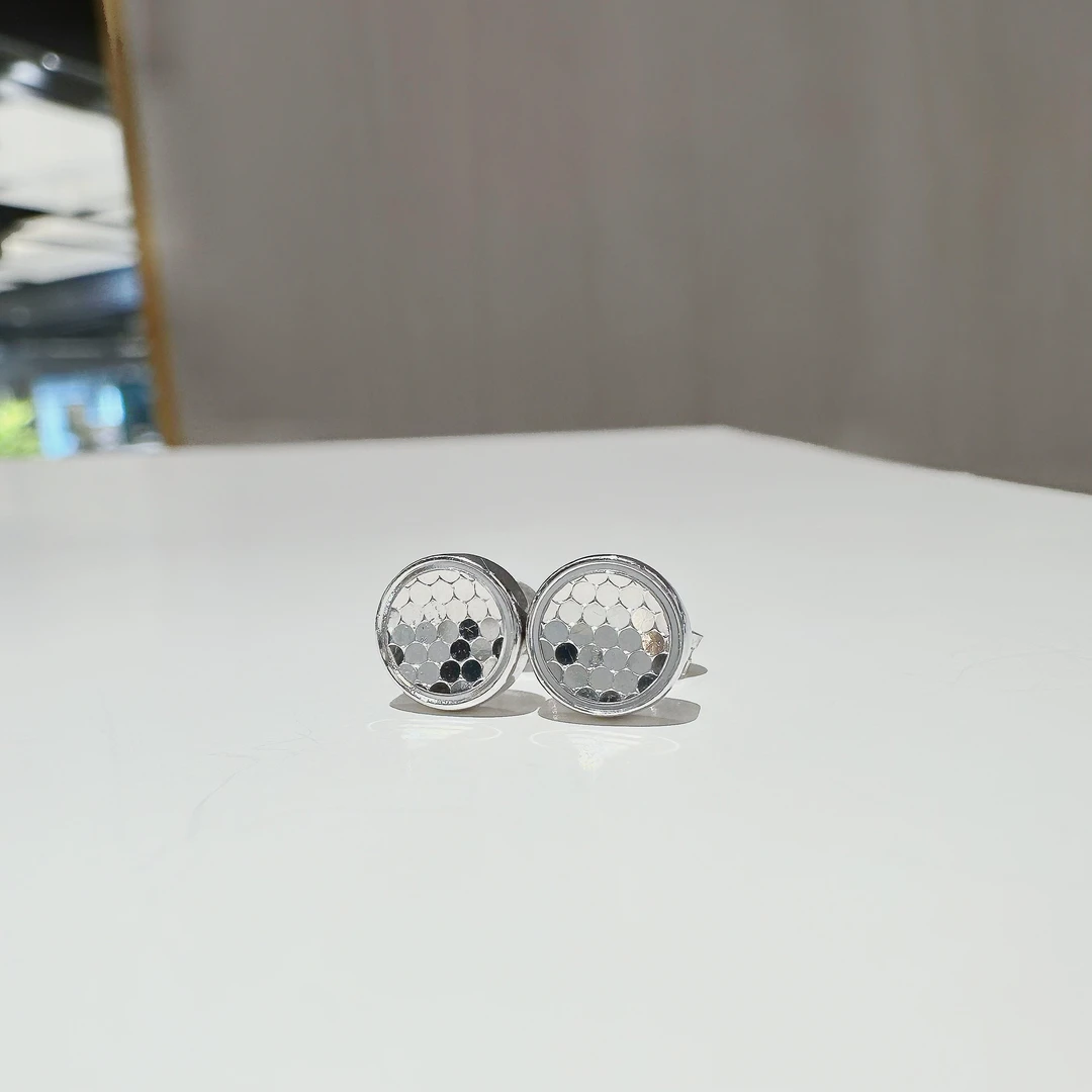 圆饼蜂巢耳钉 气质经典高级感 百搭时尚潮流耳钉