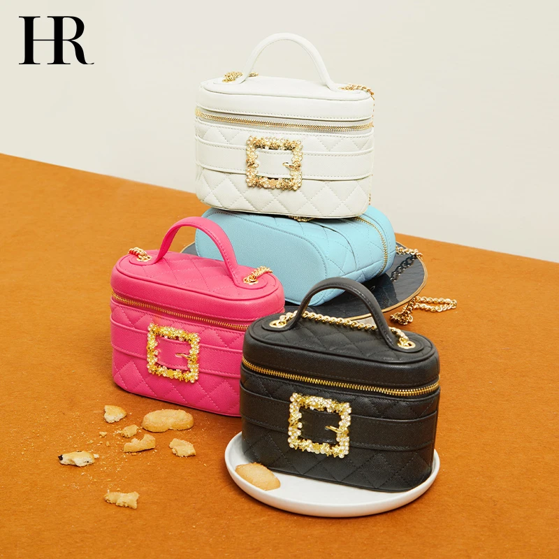 HR赫莲娜女包欧若风新款菱格盒子包小香风时尚手提包