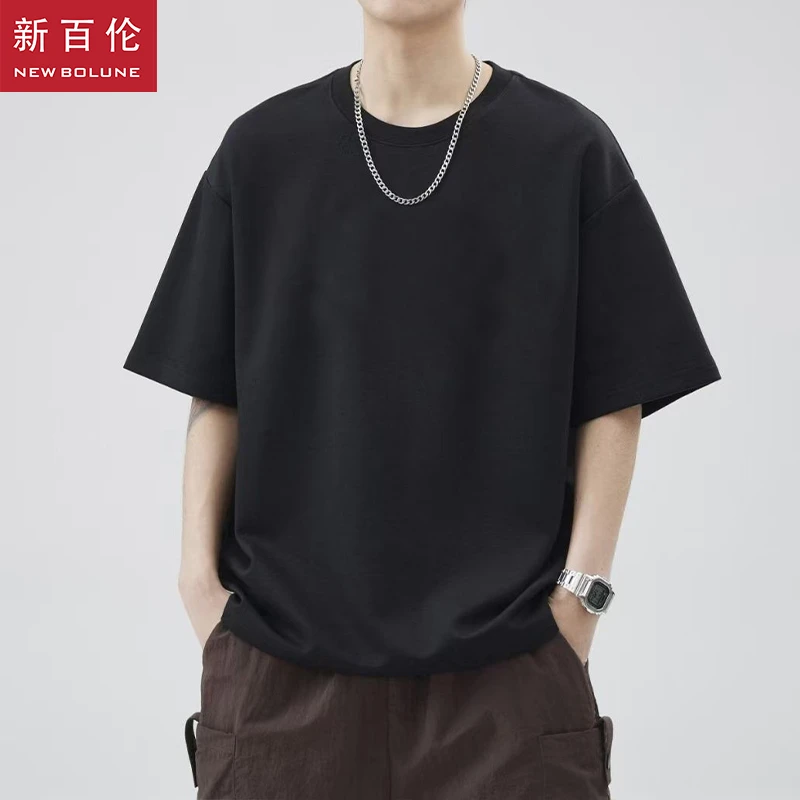 新百伦男士休闲短袖T恤2025年夏季新款运动健身宽松半袖学生潮流