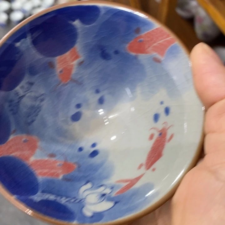 杯釉下五彩斗笠杯