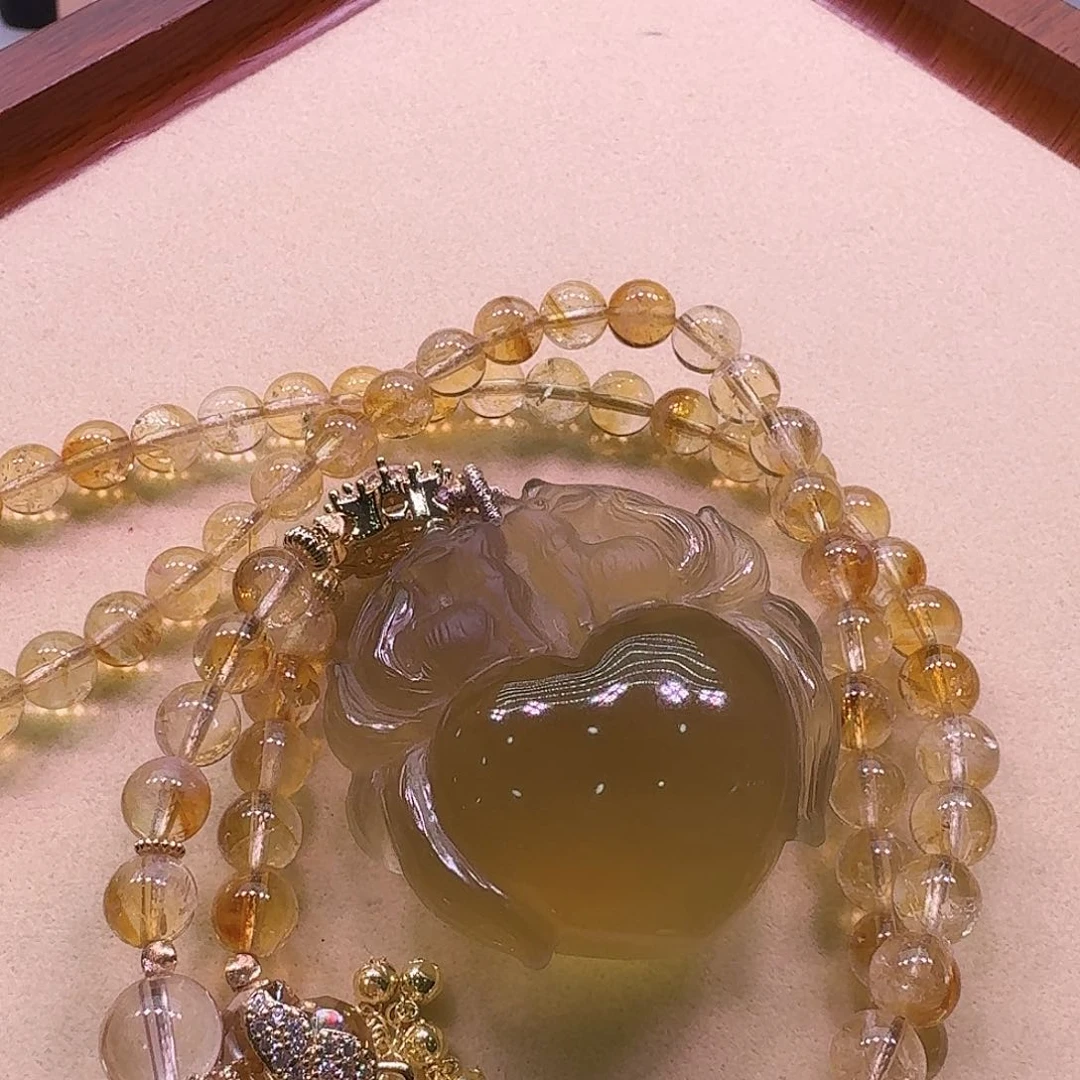 水晶颈饰未镶嵌天然水晶狐狐吊坠