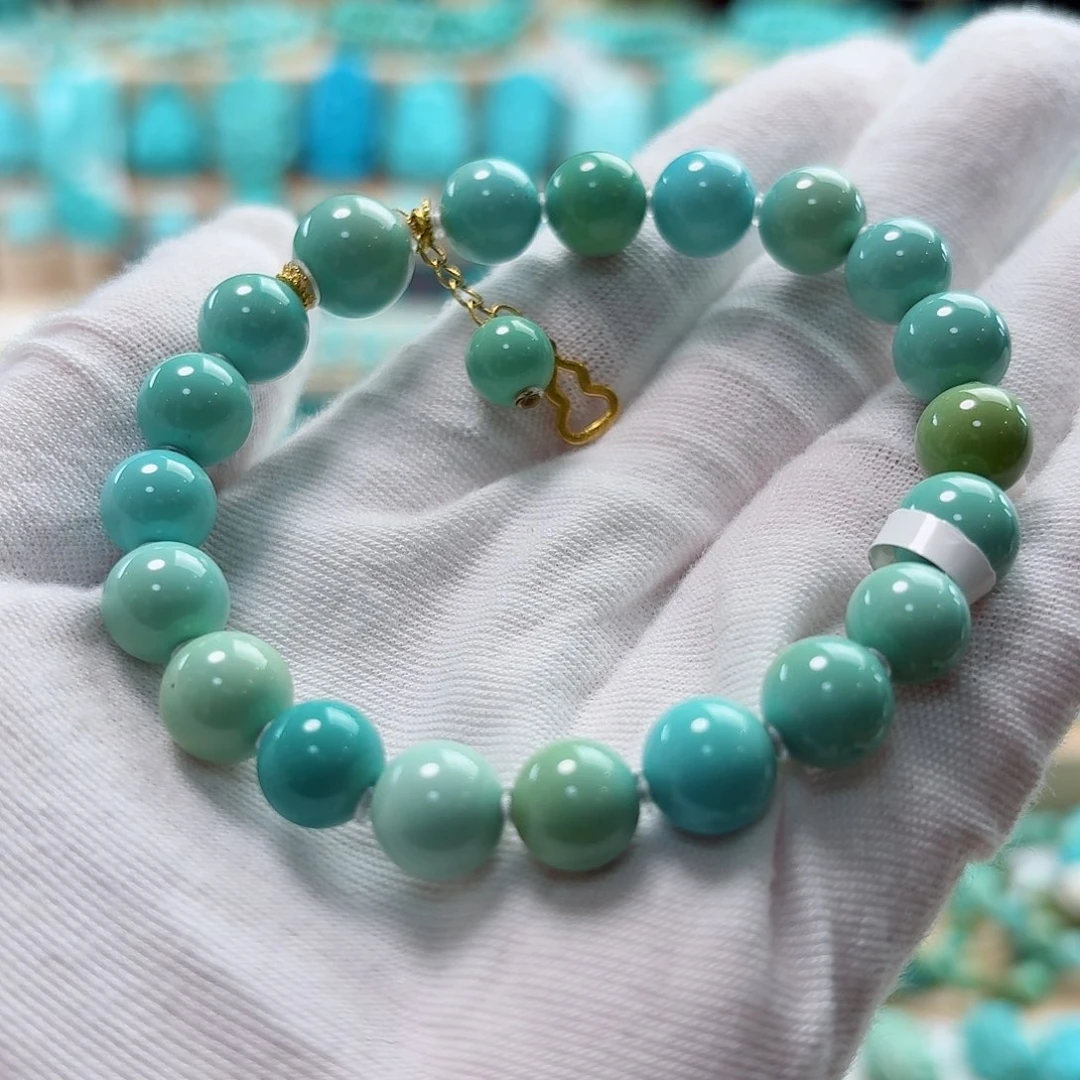 绿松石18K金镶嵌珠宝奇石