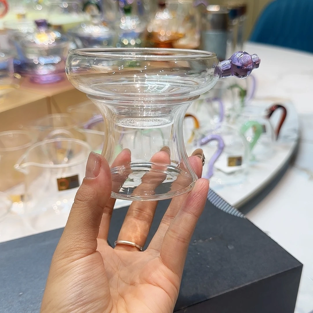 禾器浅紫色奉珠激光茶漏