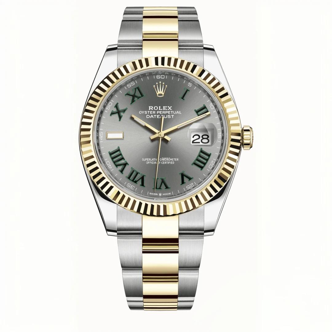 99新 Rolex/劳力士 全套/日志 41mm/126333/绿萝/间黄金/奢侈品