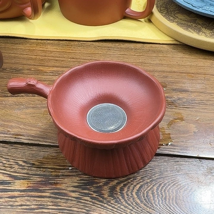 紫砂茶壶茶漏朱泥