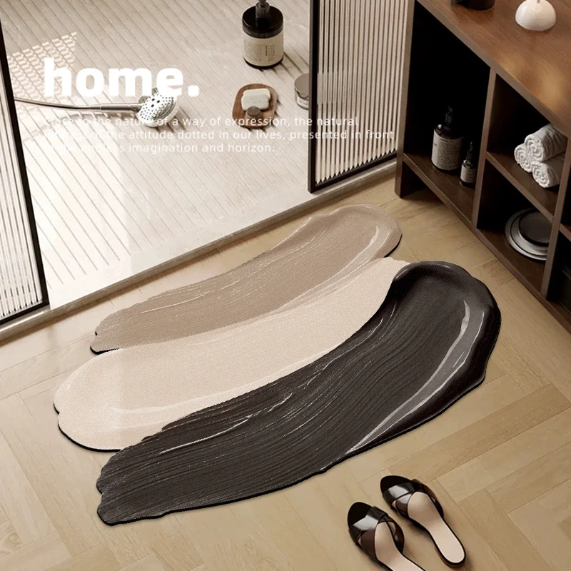 新款浴室吸水地垫硅藻泥卫生间门口防滑脚垫异形厕所卫浴速干地毯