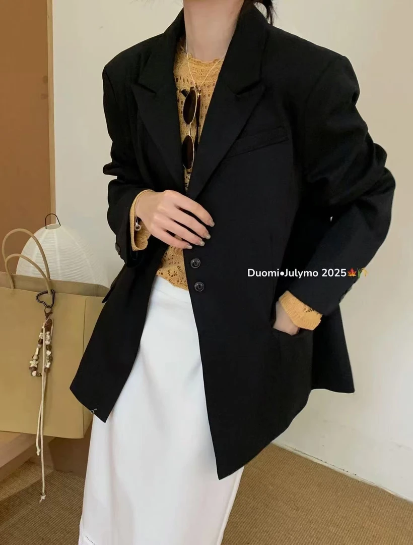 【DUOMI】秋季新款女装百搭时尚百搭小众风格西装外套上衣女Q61085