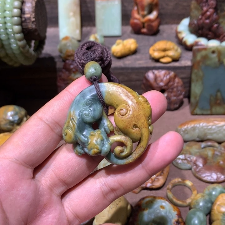 岫岩河磨玉（透闪石质玉）未镶嵌挂件营****配