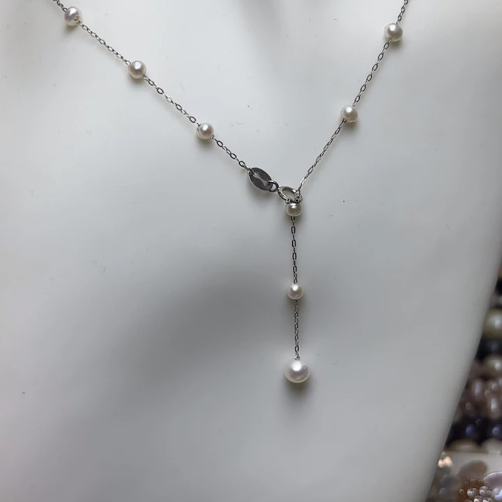 颈饰淡水珍珠银S925镶嵌