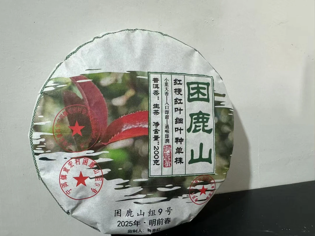 【53】277号 罗正先 2025年普洱困鹿山红梗红叶单株200克饼茶#5.11#