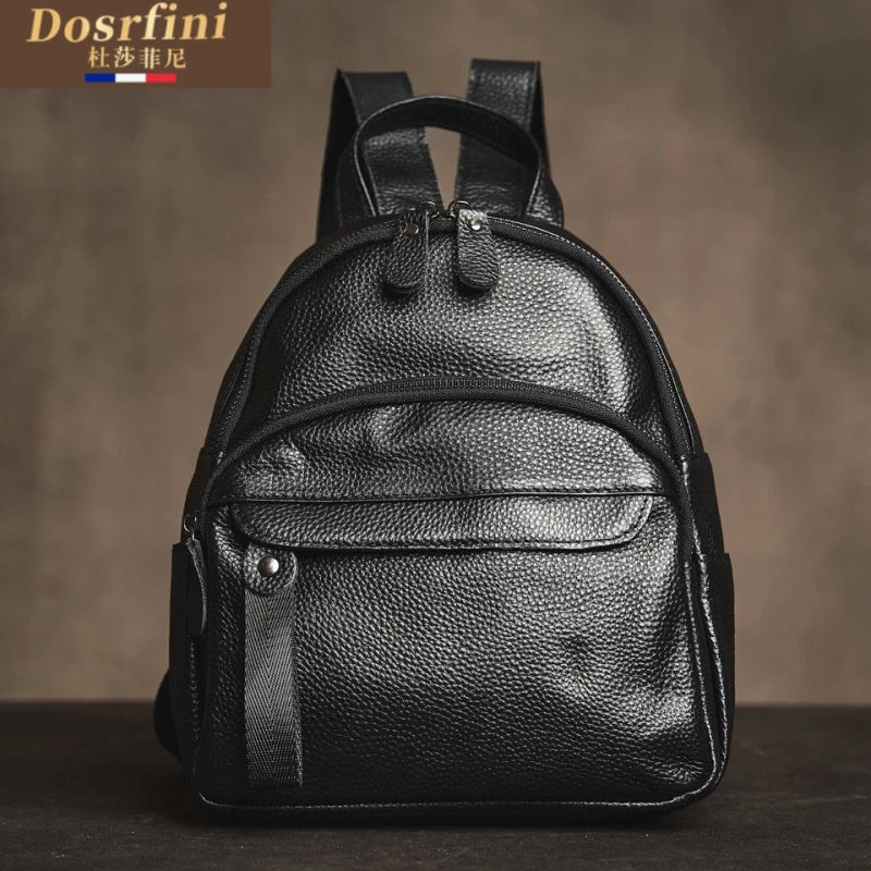 真皮小巧双肩包百搭时尚头层牛皮休闲背包轻奢小包