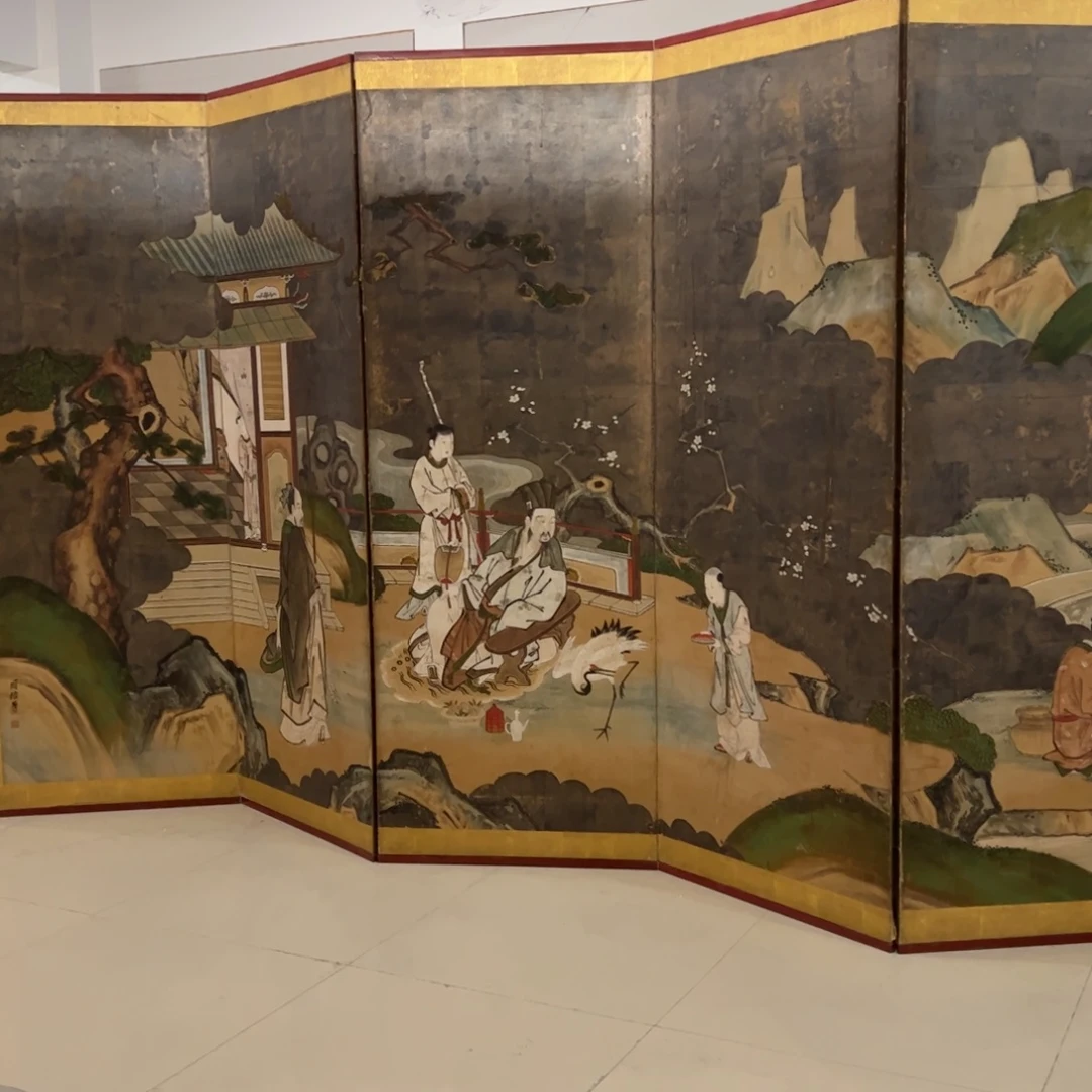 绘画屏风框画茶空间设计