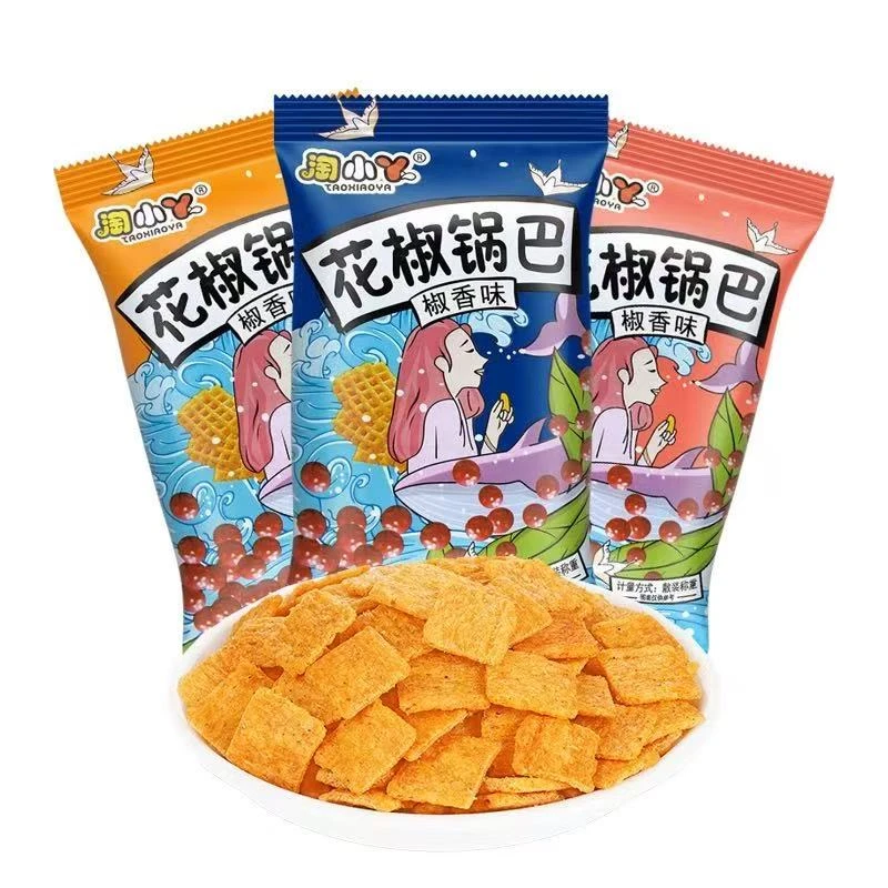 【新疆包邮】淘小丫花椒锅巴108g香辣椒香小锅巴休闲食品零食膨化