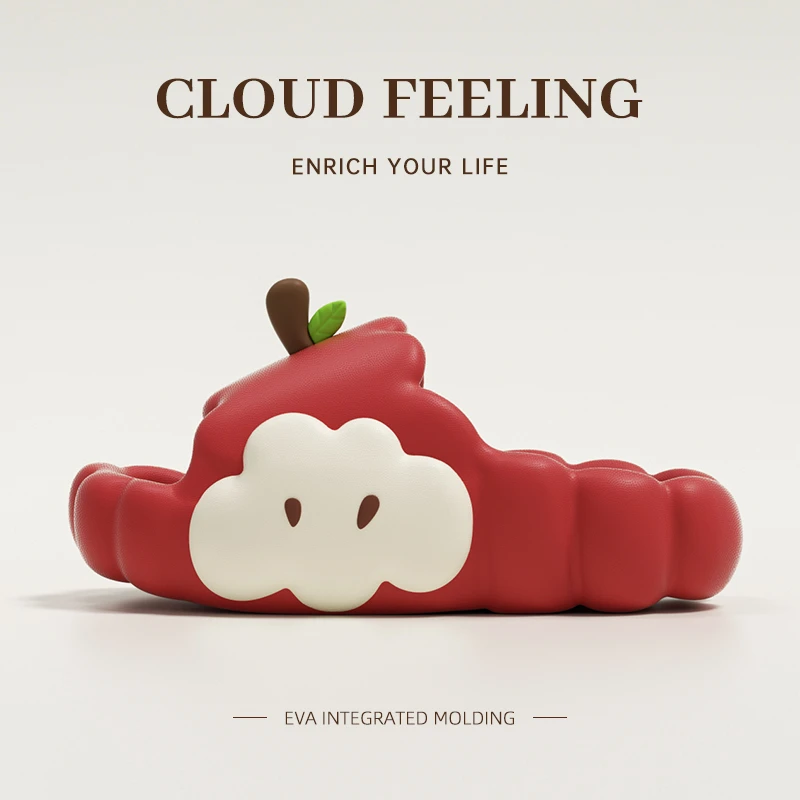 2025爆款居家室内厚底凉拖鞋女外穿时尚潮流款超软防臭可爱小苹果