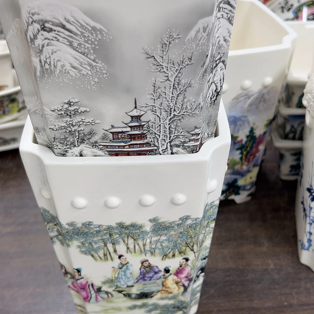 紫砂花盆鬼**W440号瑕疵2个15/22.5cm