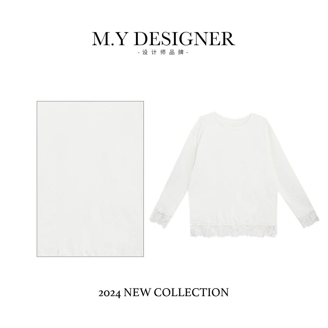 M.Y媛总 2024冬季新款T恤衫时尚百搭休闲简约打底衫女1LY605