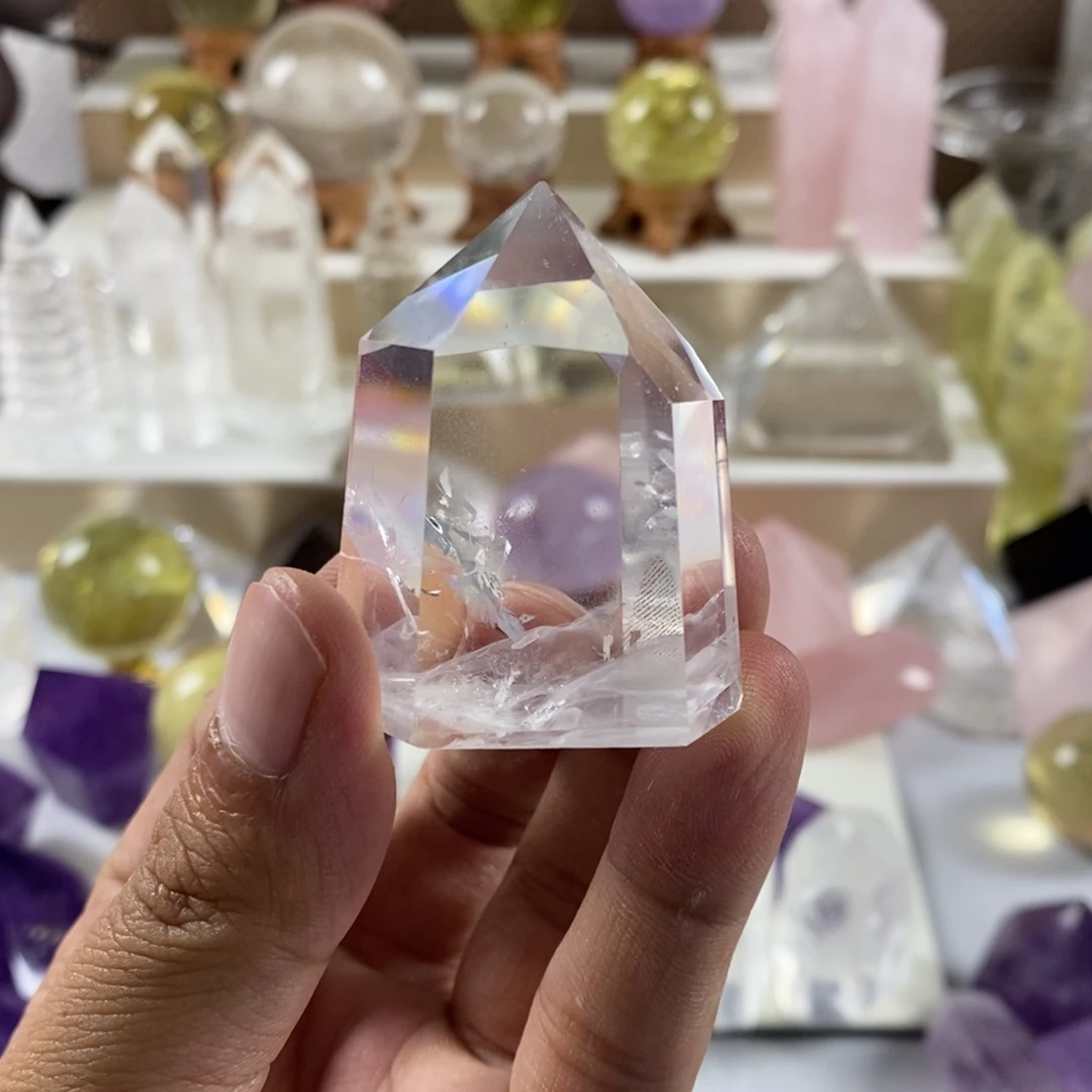 未镶嵌摆件水晶天然白水晶柱