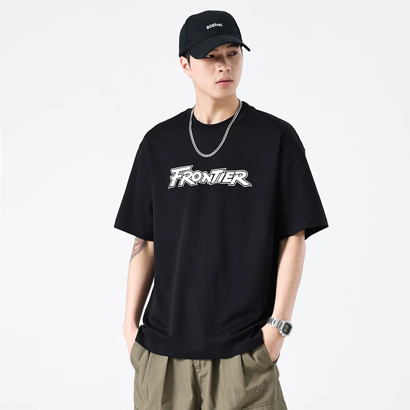 接潮男T恤日系字母印花潮流半袖打底衫休闲内搭衣服打底衫男男士