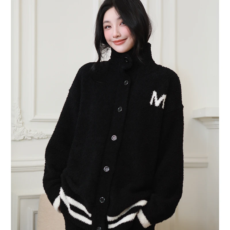 莫里伊【字母M开衫】小众时尚设计休闲可外穿保暖睡衣家居服