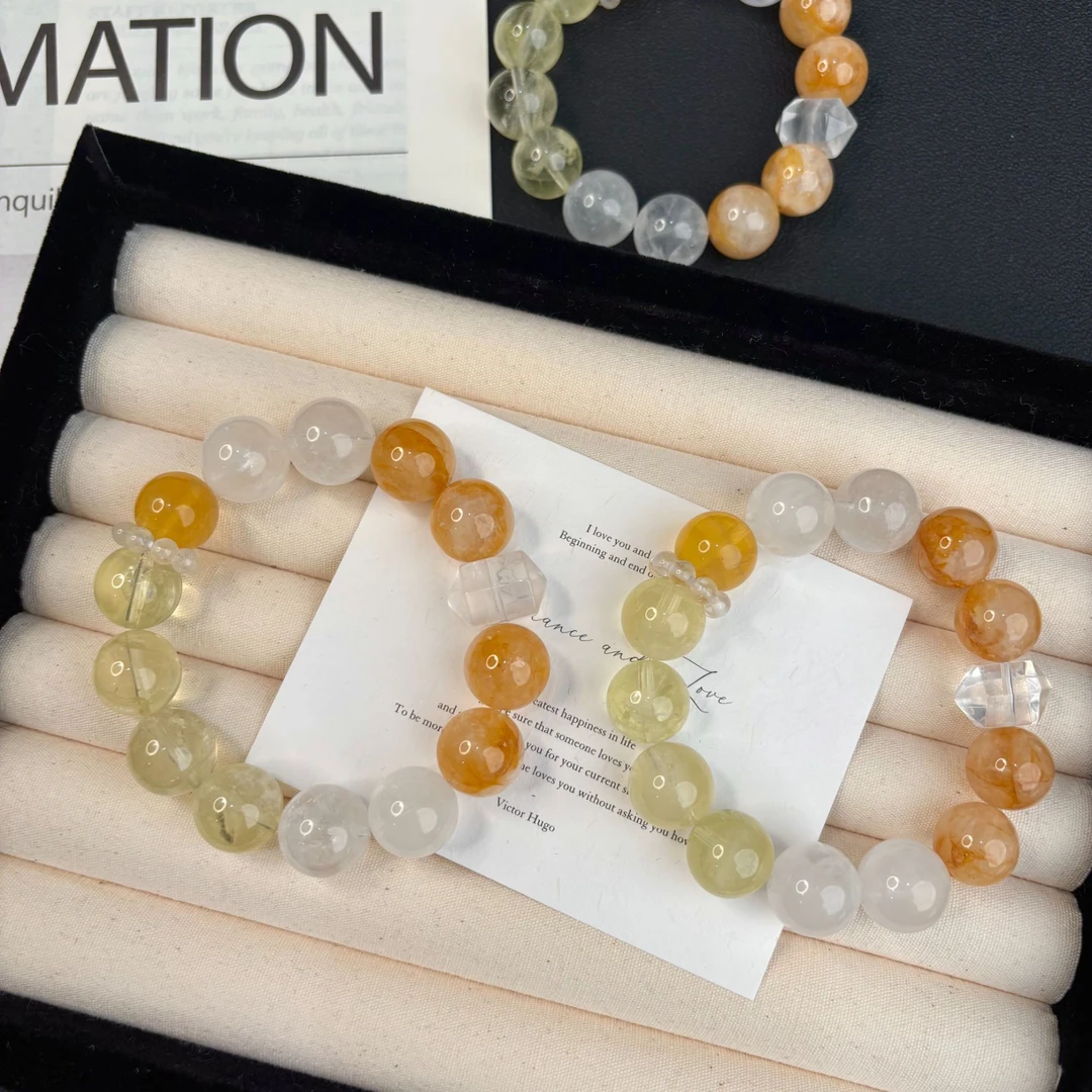 【秋意浓】天然水晶手串黄水多宝手链多样性发一 T1030