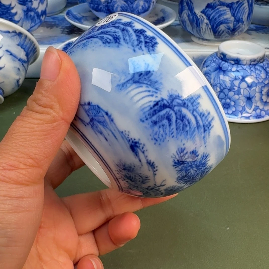 瓷景德镇纯手绘茶具圆圆216