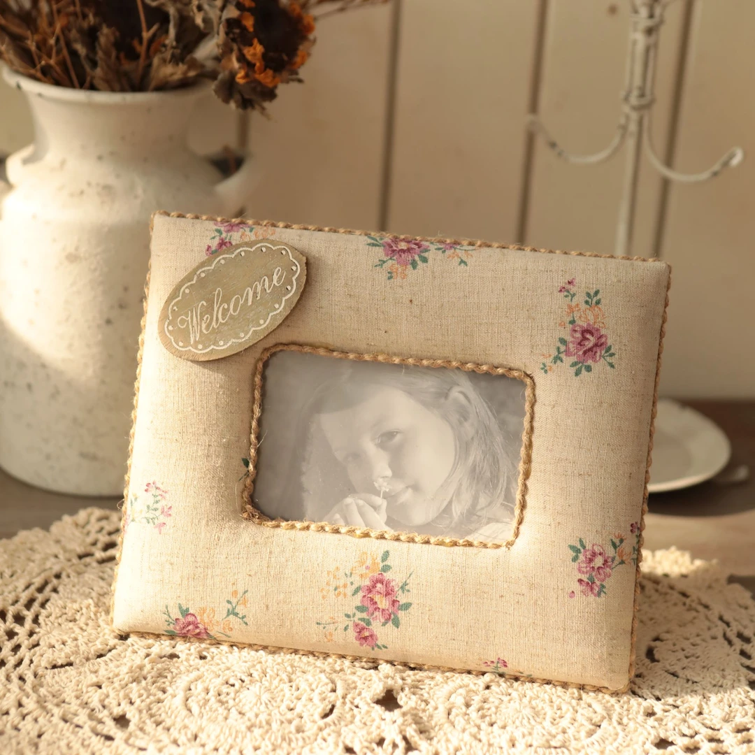 法式棉麻相框摆件装饰可更换相片(相片尺寸是12.5*8.5cm)