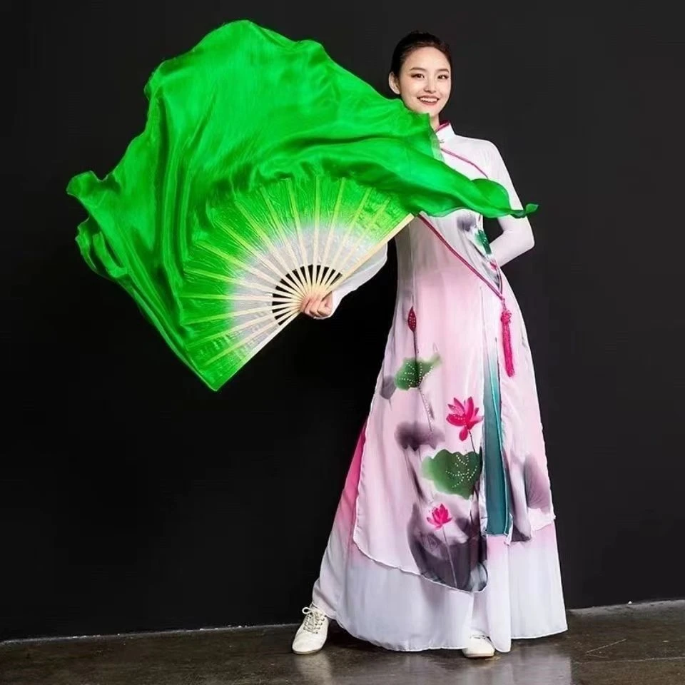 舞蹈扇子跳舞扇加长成人新款映山红秧歌扇演出大扇渐变舞广场舞