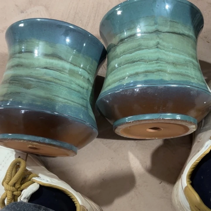 紫砂花盆口径20高度20两只正品