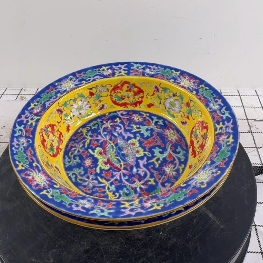 波***碗粉彩花卉纹陶瓷碗