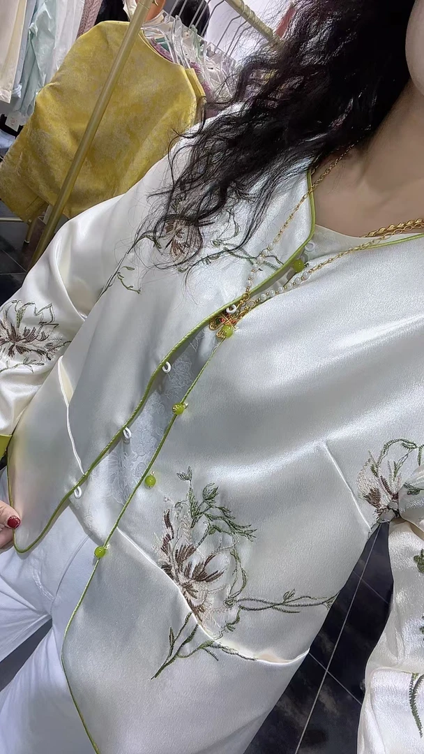 时尚短外套百搭单排扣外套薄款新中式春季复古圆领上衣设计师